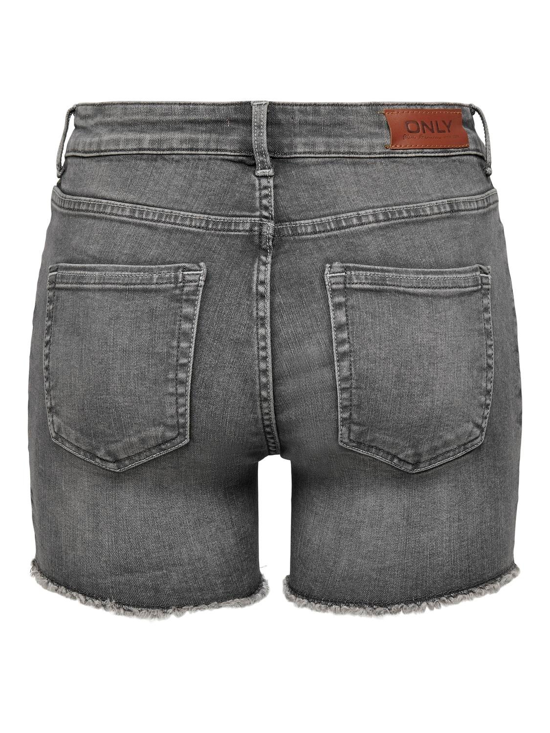 ONLY Normal geschnitten Mittlere Taille Shorts -Medium Grey Denim - 15196303