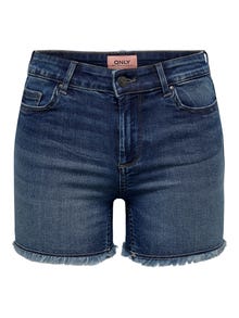 ONLY Normal geschnitten Mittlere Taille Shorts -Dark Blue Denim - 15196303