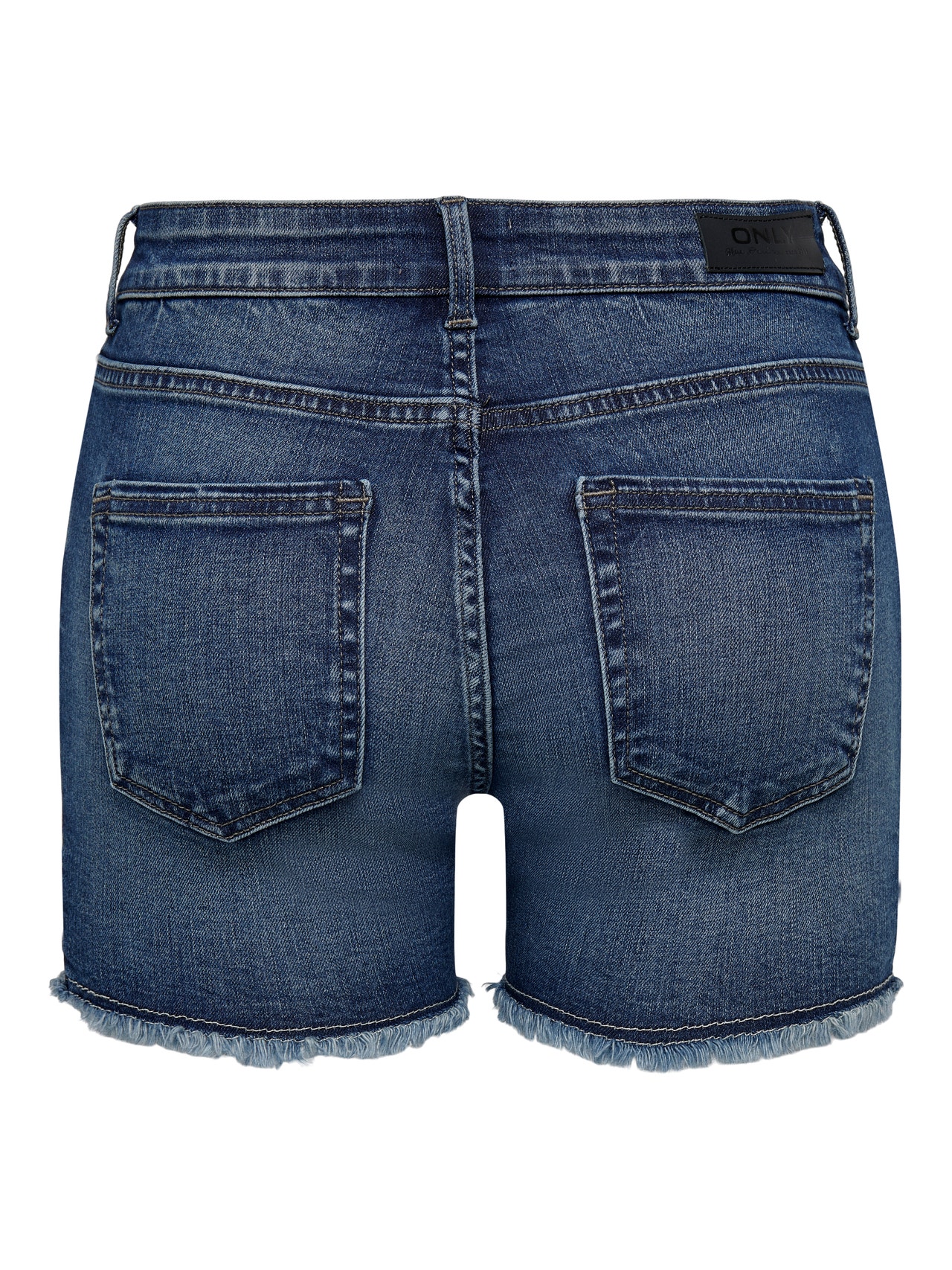 ONLY Regular Fit Mid waist Shorts -Dark Blue Denim - 15196303