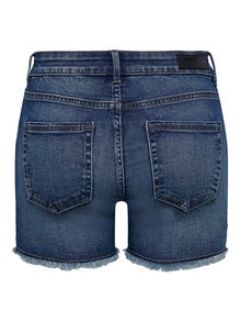 ONLY Regular Fit Mid waist Shorts -Dark Blue Denim - 15196303