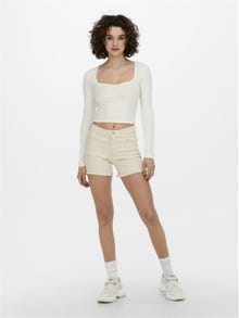 ONLY Regular Fit Mid waist Shorts -Ecru - 15196303