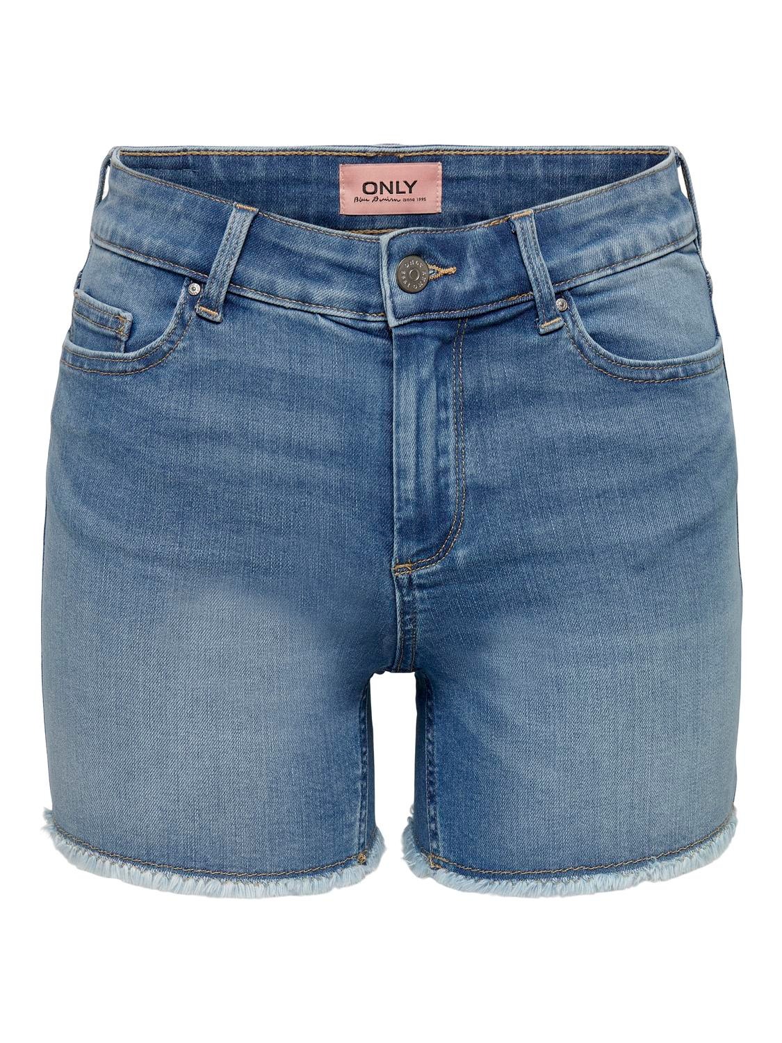 ONLY Normal geschnitten Mittlere Taille Shorts -Light Blue Denim - 15196303