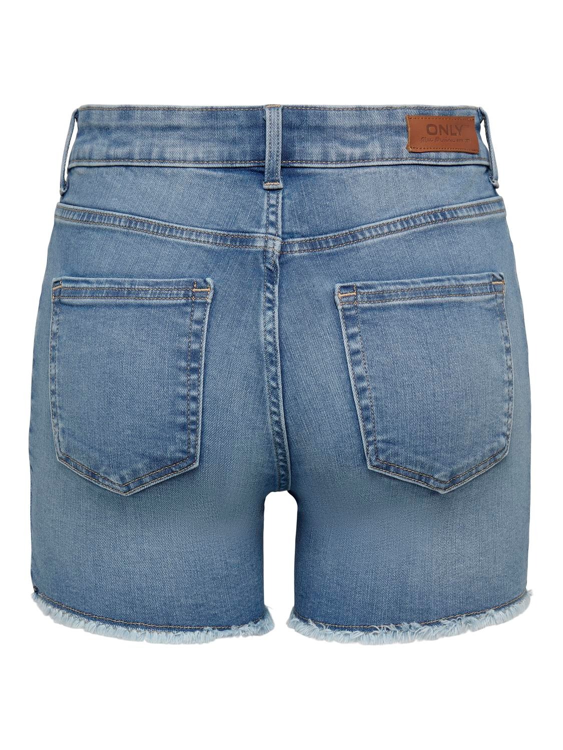 ONLY Shorts Regular Fit Taille moyenne -Light Blue Denim - 15196303