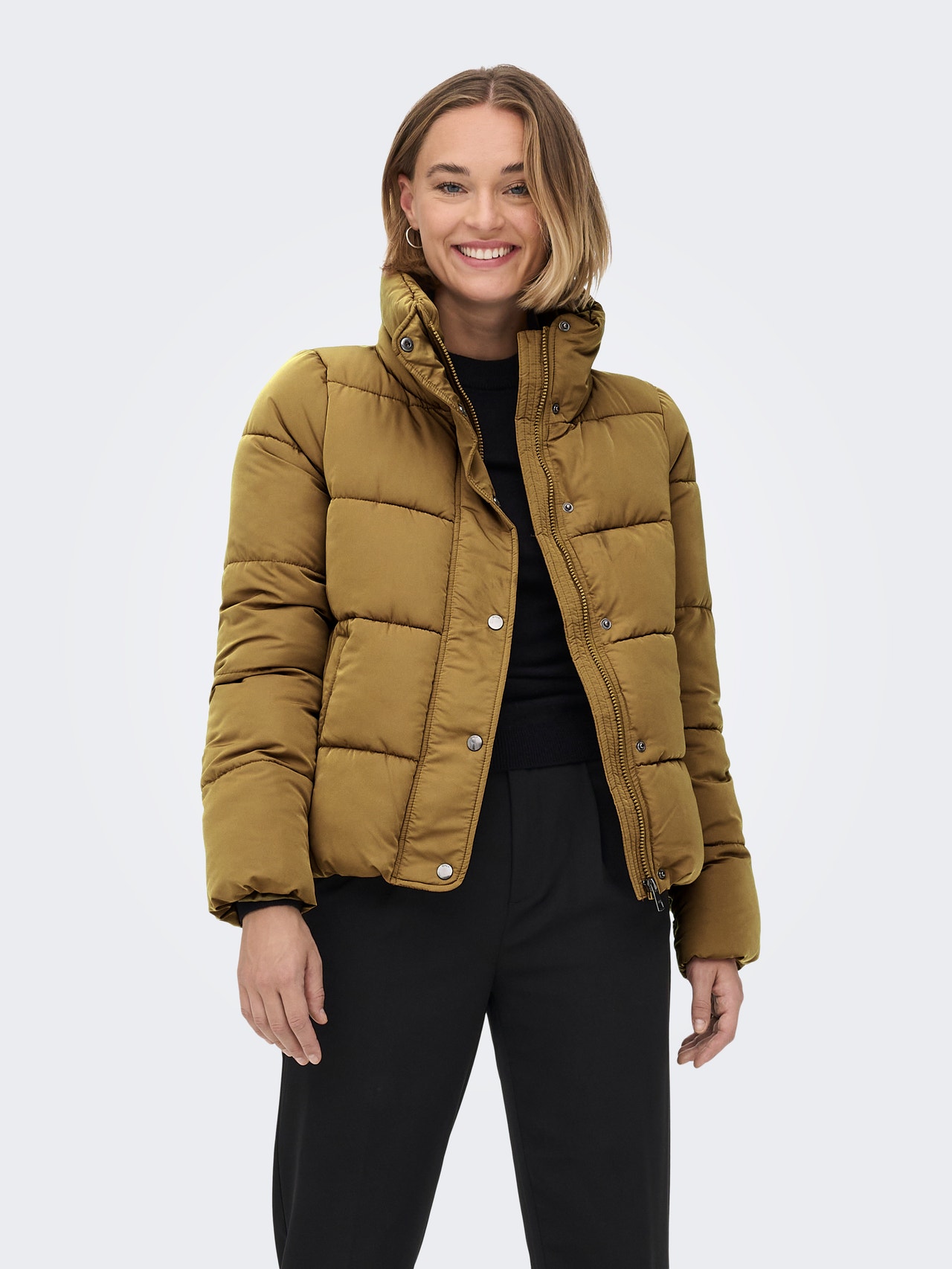 ONLY Stand-up collar Puffer Jacket -Toasted Coconut - 15196546