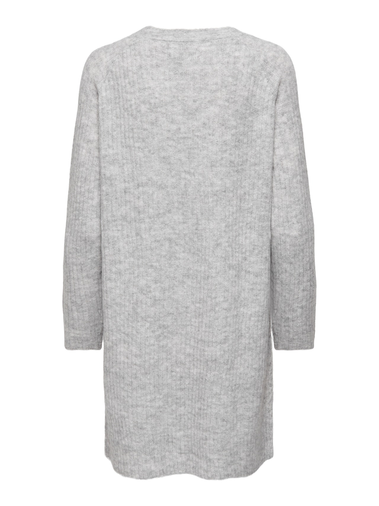 ONLY Normal geschnitten V-Ausschnitt Langes Kleid -Light Grey Melange - 15196724