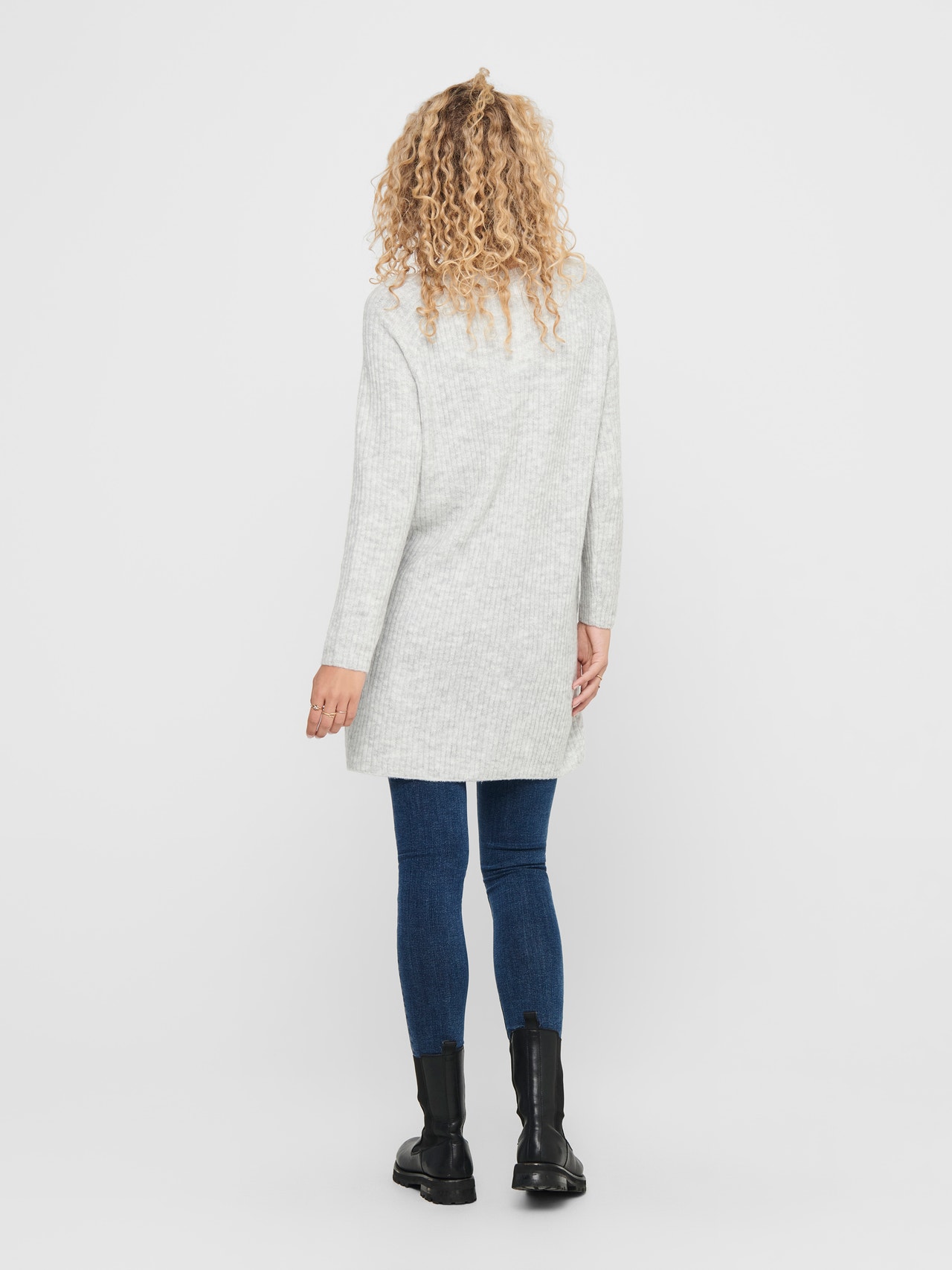 ONLY Regular fit V-Hals Lange jurk -Light Grey Melange - 15196724