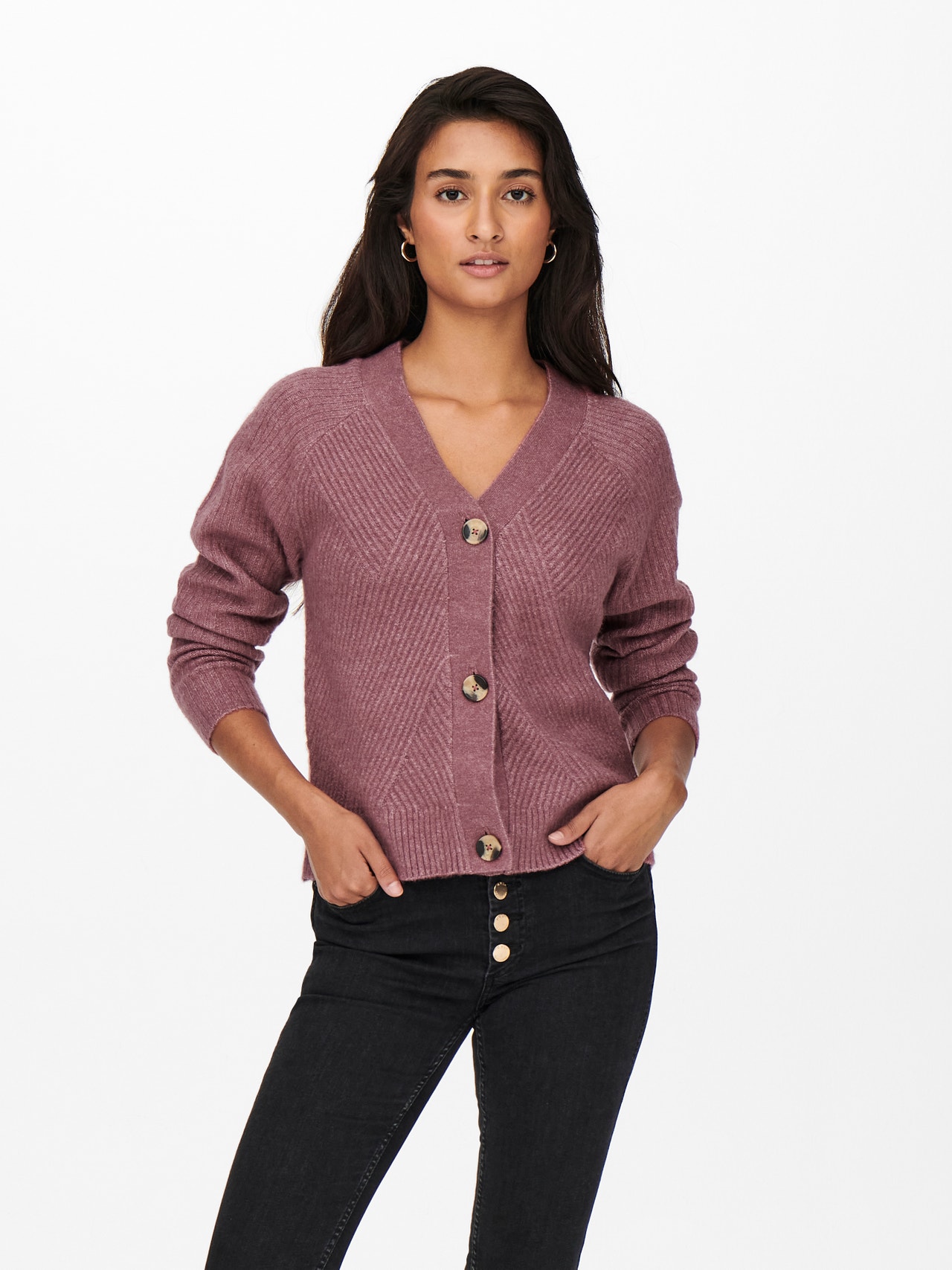 ONLY ONLCAROL Cardigan de malha -Crushed Berry - 15196734
