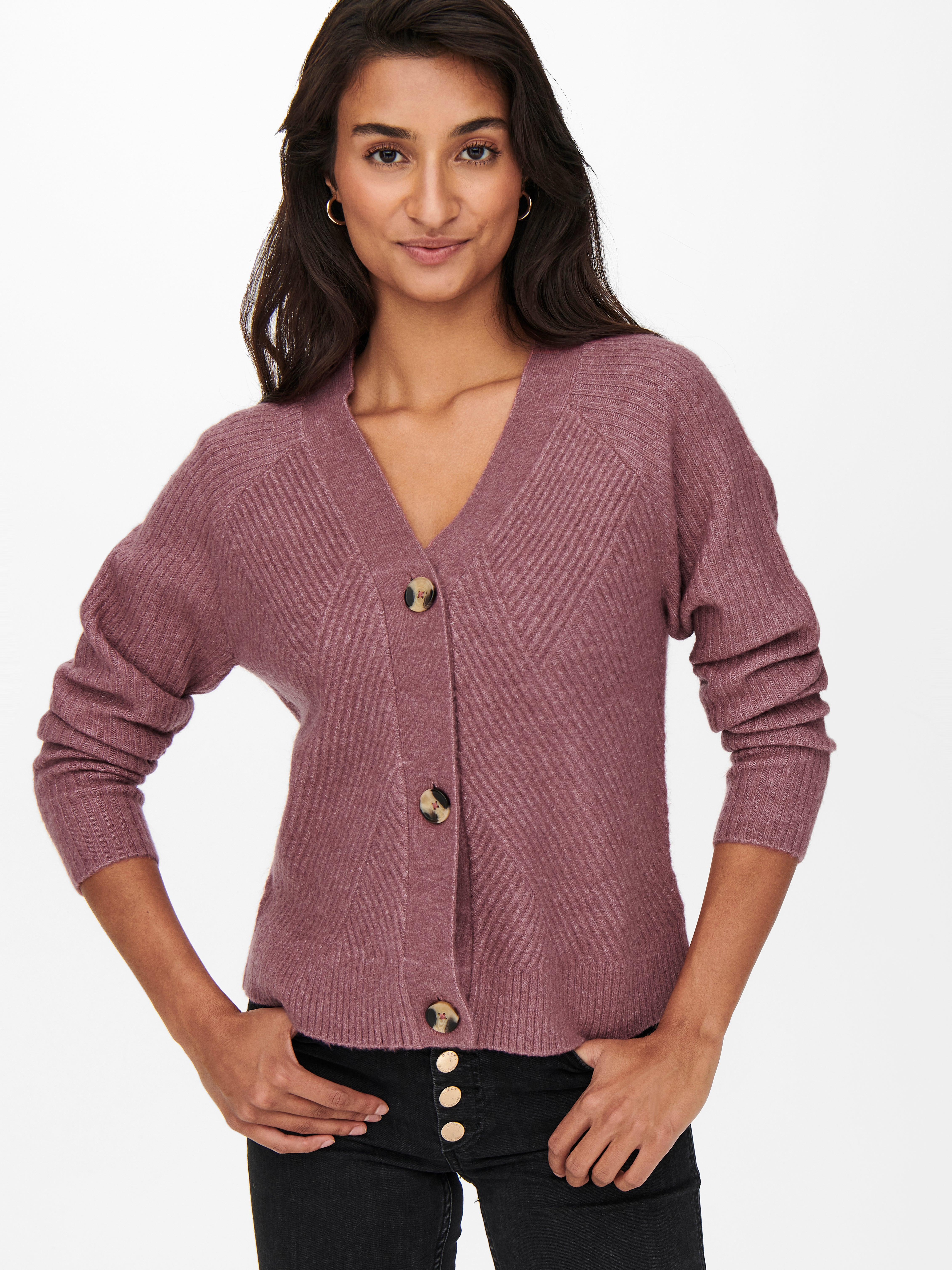 only-onlcarolstrickjacke-lila. 