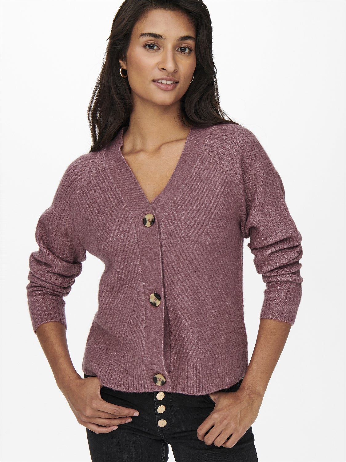 Boutons Cardigan en maille Violet moyen ONLY