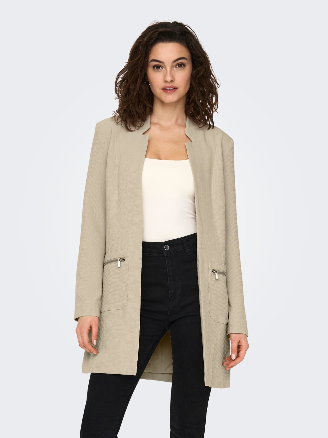 ONLY Blazers Long Line Fit Col italien -Humus - 15197106