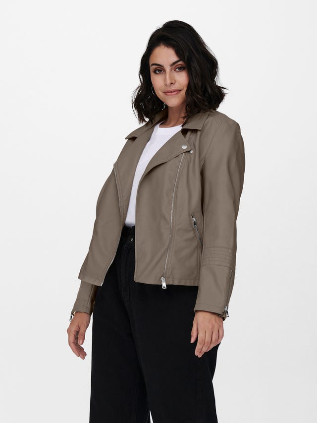 ONLY Curvy Faux Leather Jacket - 15197116