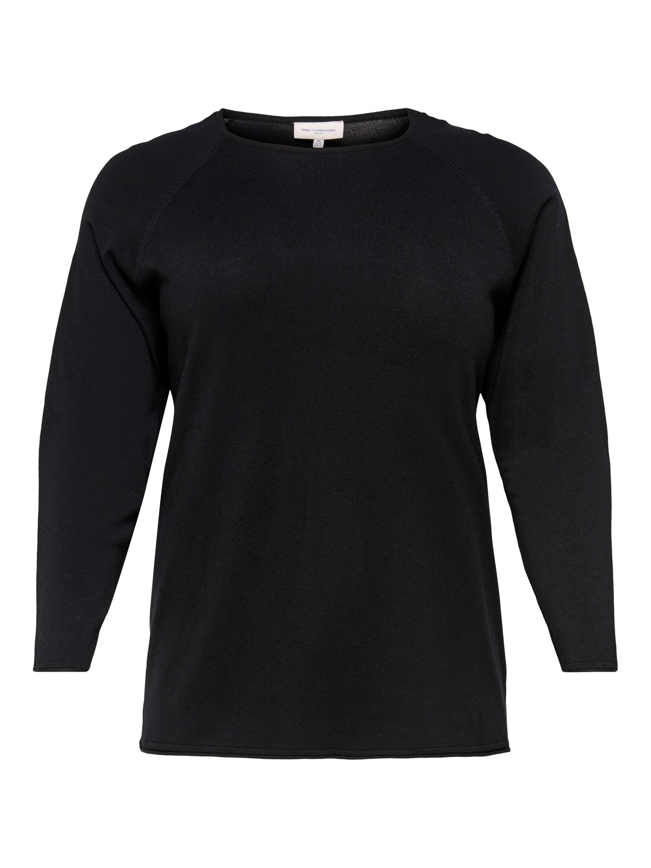 ONLY Round Neck Curve Rolled edge cuffs Dropped shoulders Pullover -Black - 15197209