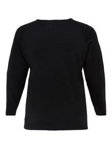 ONLY Curvy enfärgad Stickad tröja -Black - 15197209
