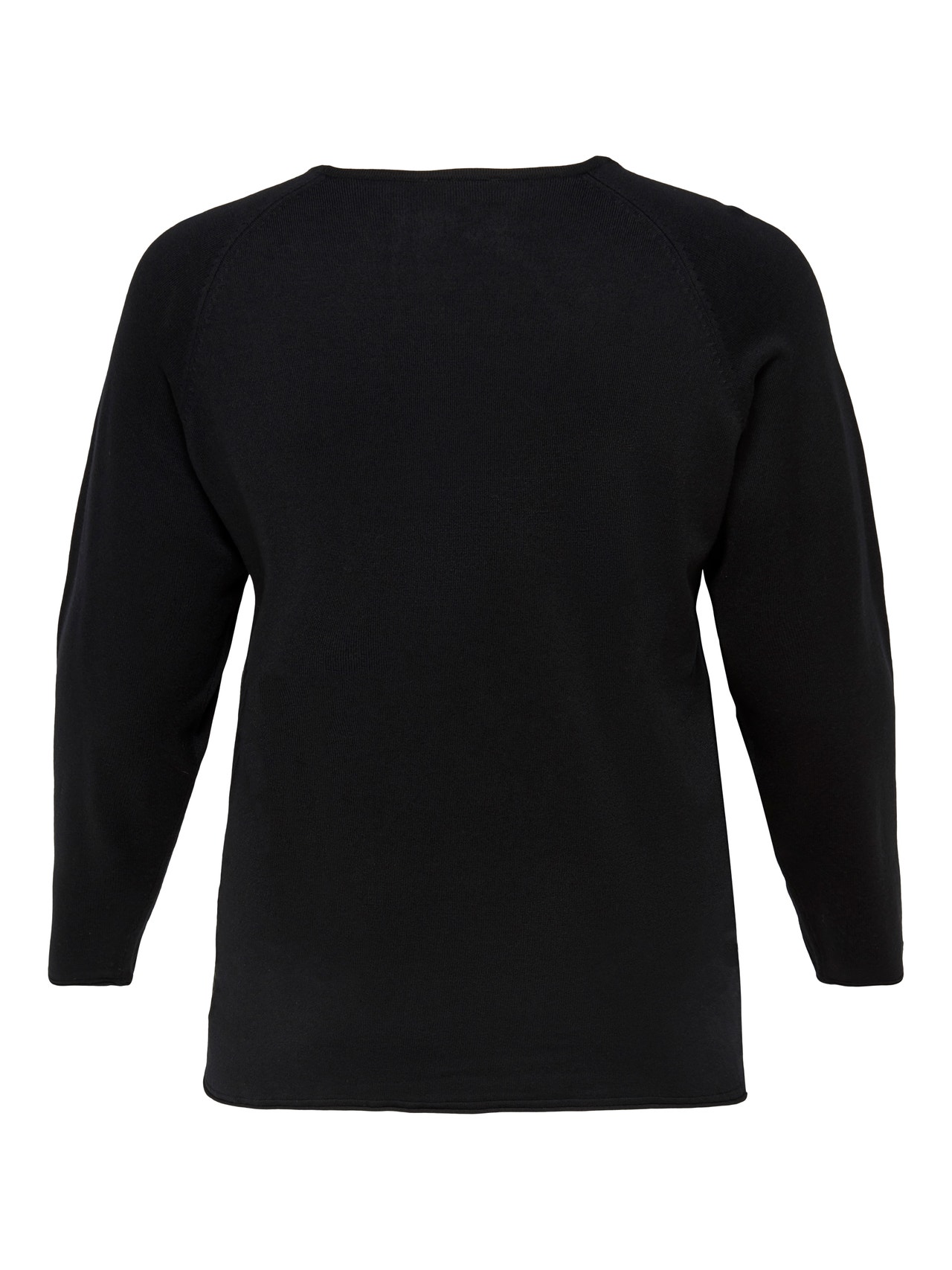 ONLY Round Neck Curve Rolled edge cuffs Dropped shoulders Pullover -Black - 15197209
