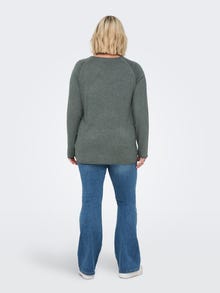 ONLY Curvy solid colored Knitted Pullover -Balsam Green - 15197209
