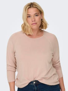 ONLY Pull-overs Col rond Curve Poignets à bord roulé Épaules tombantes -Rose Smoke - 15197209