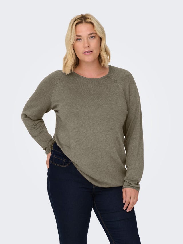 ONLY Round Neck Curve Rolled edge cuffs Dropped shoulders Pullover - 15197209