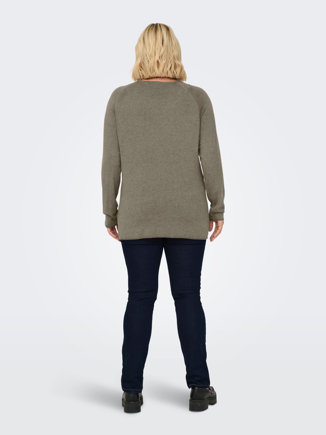 ONLY Curvy solid colored Knitted Pullover -Walnut - 15197209