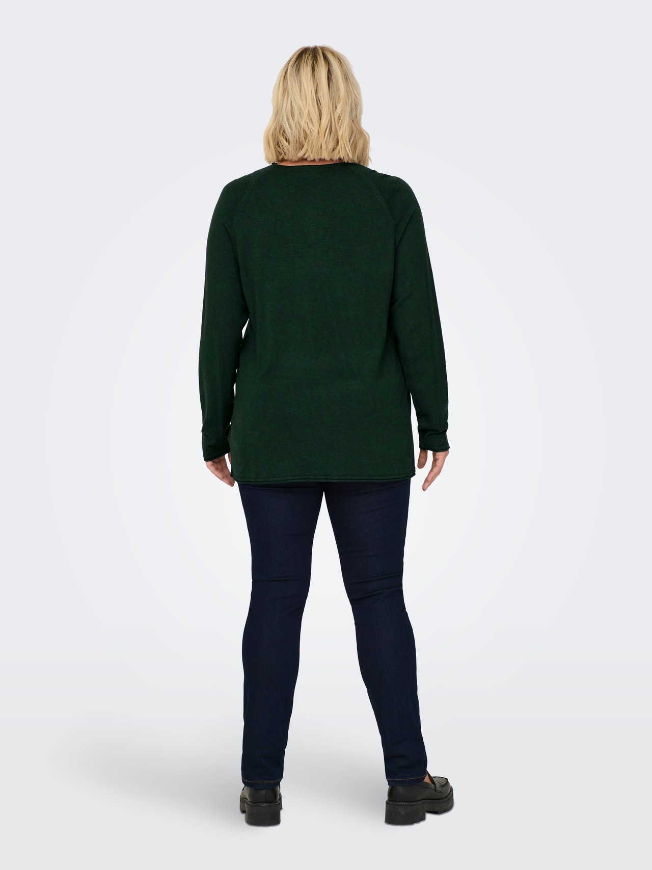 ONLY Curvy solid colored Knitted Pullover -Scarab - 15197209