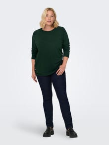 ONLY Round Neck Curve Rolled edge cuffs Dropped shoulders Pullover -Scarab - 15197209