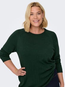 ONLY Curvy solid colored Knitted Pullover -Scarab - 15197209