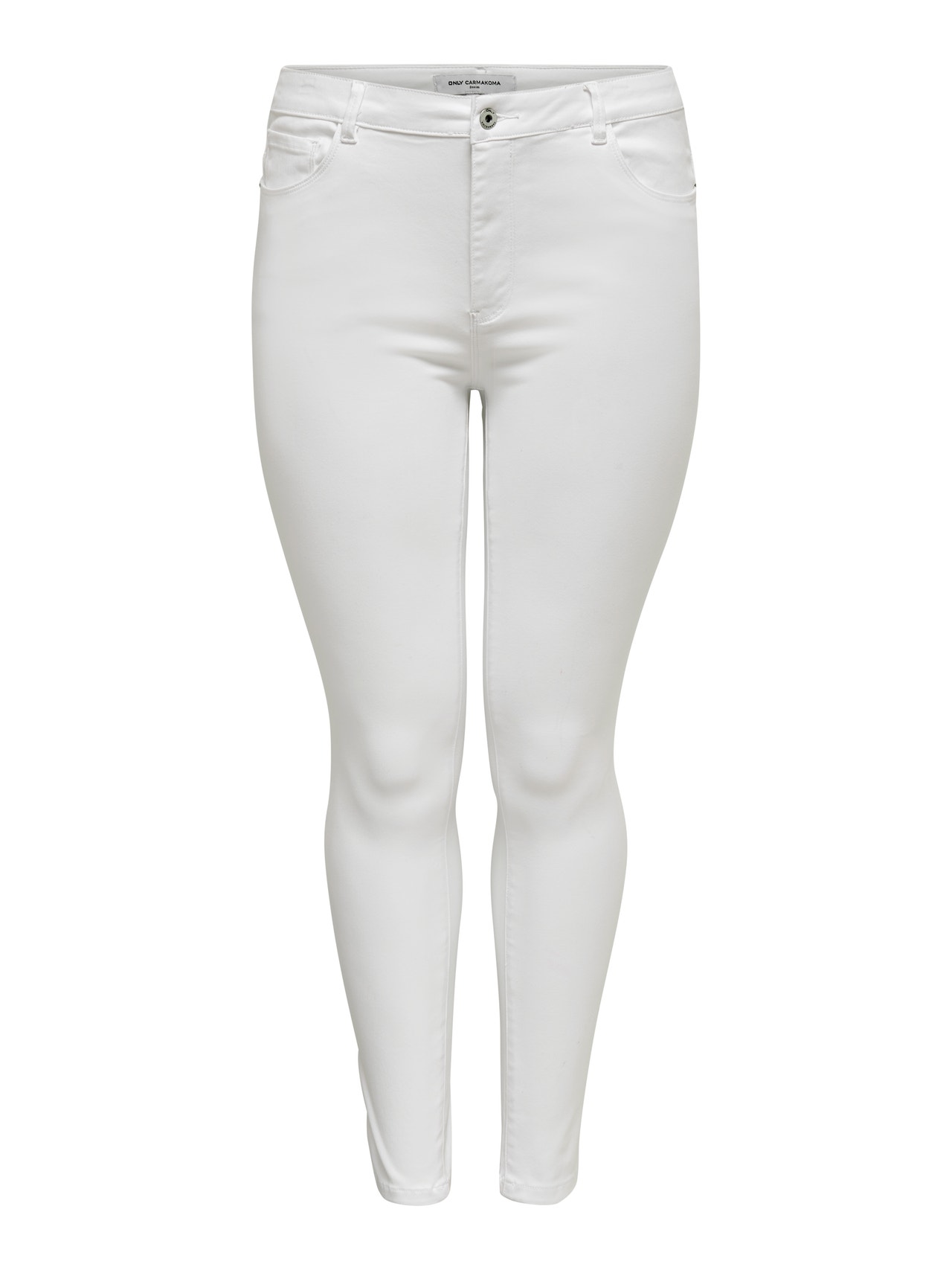 ONLY Curvy CarAugusta hw white Skinny fit jeans -White - 15197368