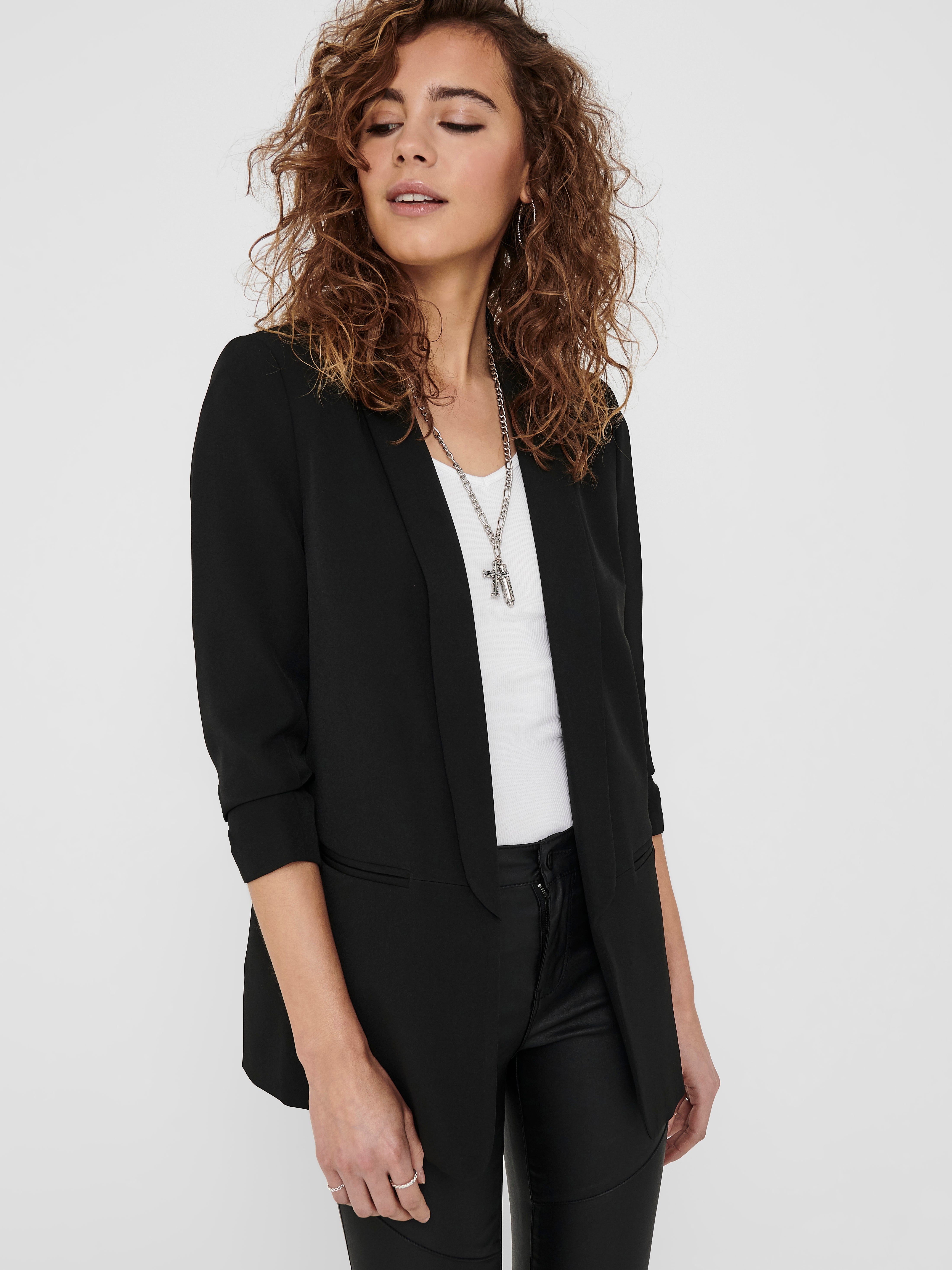 Blazer noir long hot sale