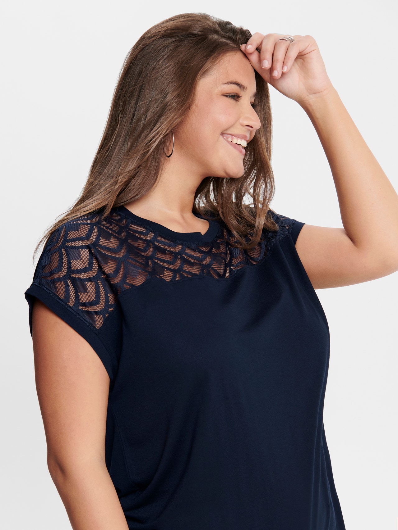 ONLY Curvy lace detail Top -Night Sky - 15197908