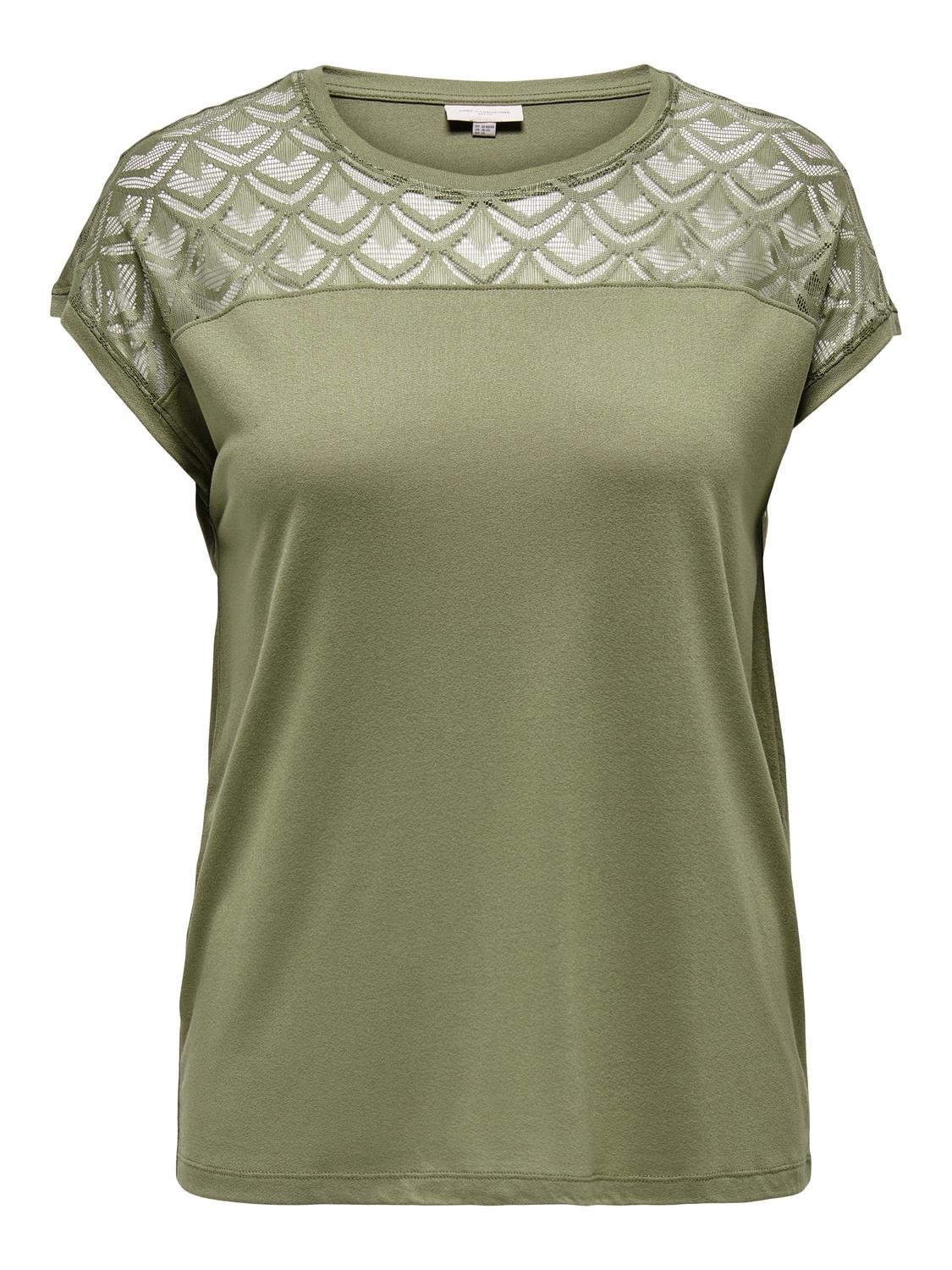 ONLY Curvy lace detail Top -Aloe - 15197908
