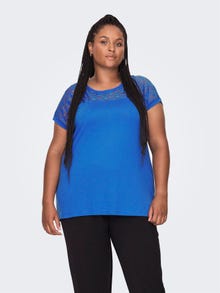 ONLY Curvy lace detail Top -Strong Blue - 15197908
