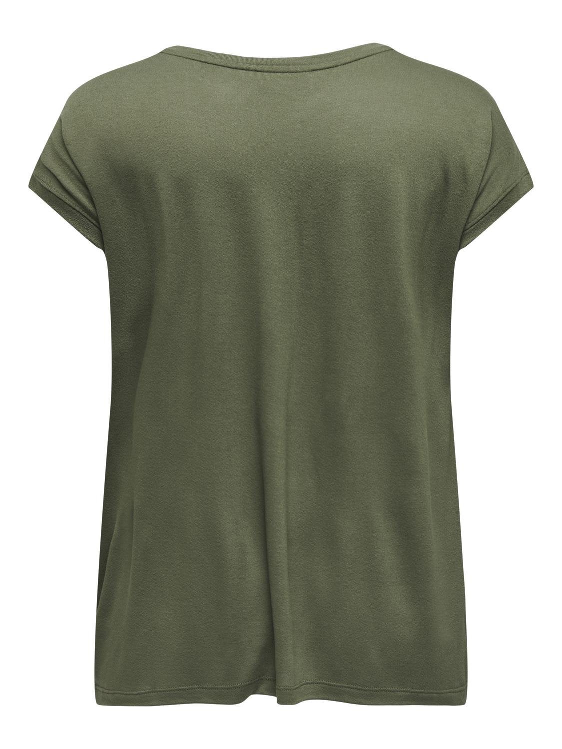 Neck Medium T-Shirt Regular | Round Fit ONLY® Green |