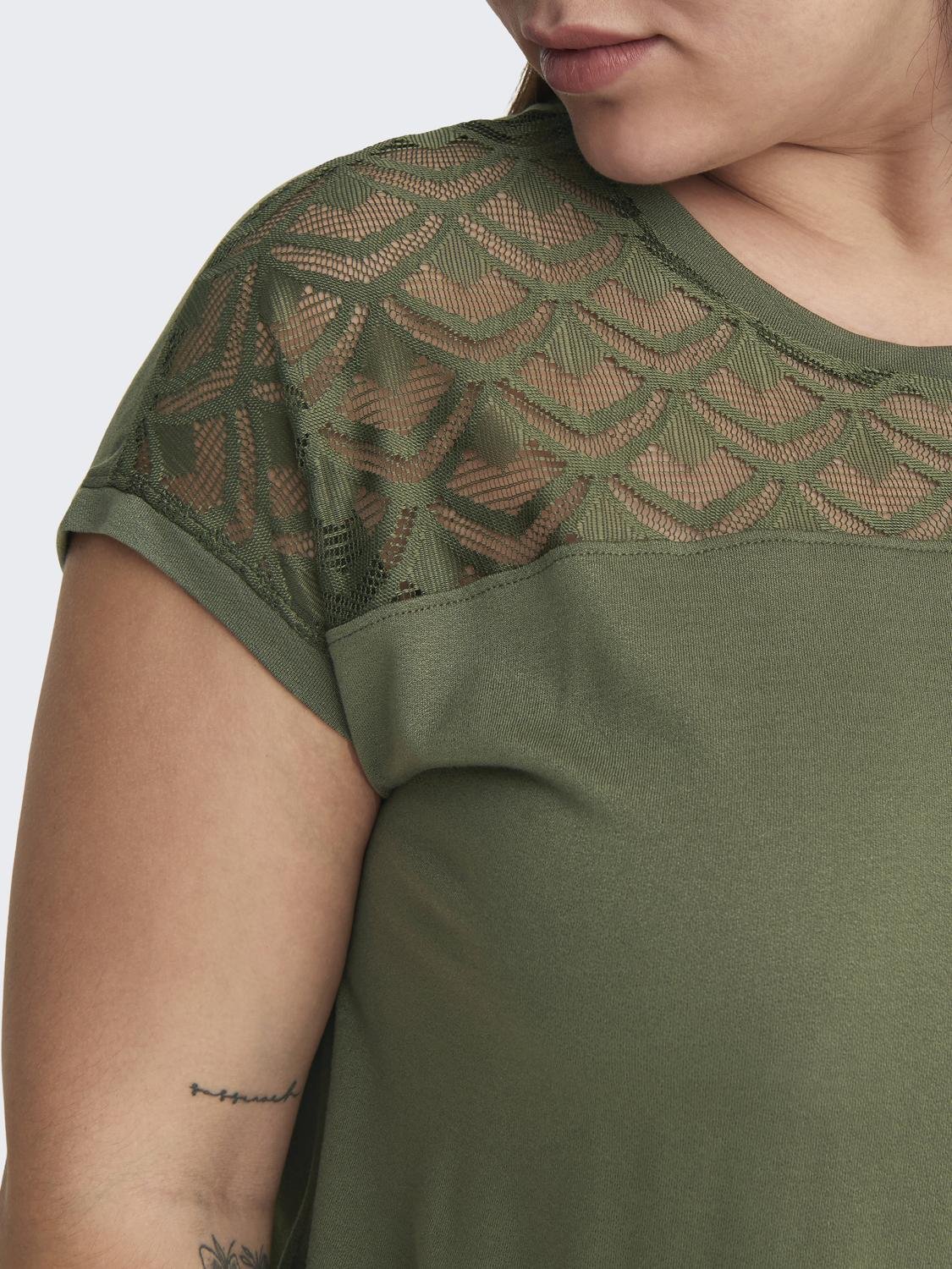Regular Fit Round | T-Shirt ONLY® | Green Neck Medium