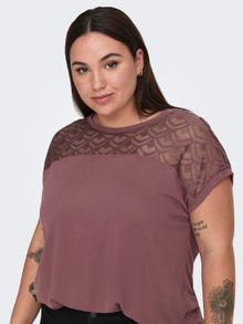 ONLY Curvy lace detail Top -Rose Brown - 15197908