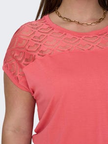 ONLY Regular Fit Round Neck T-Shirt -Rose of Sharon - 15197908