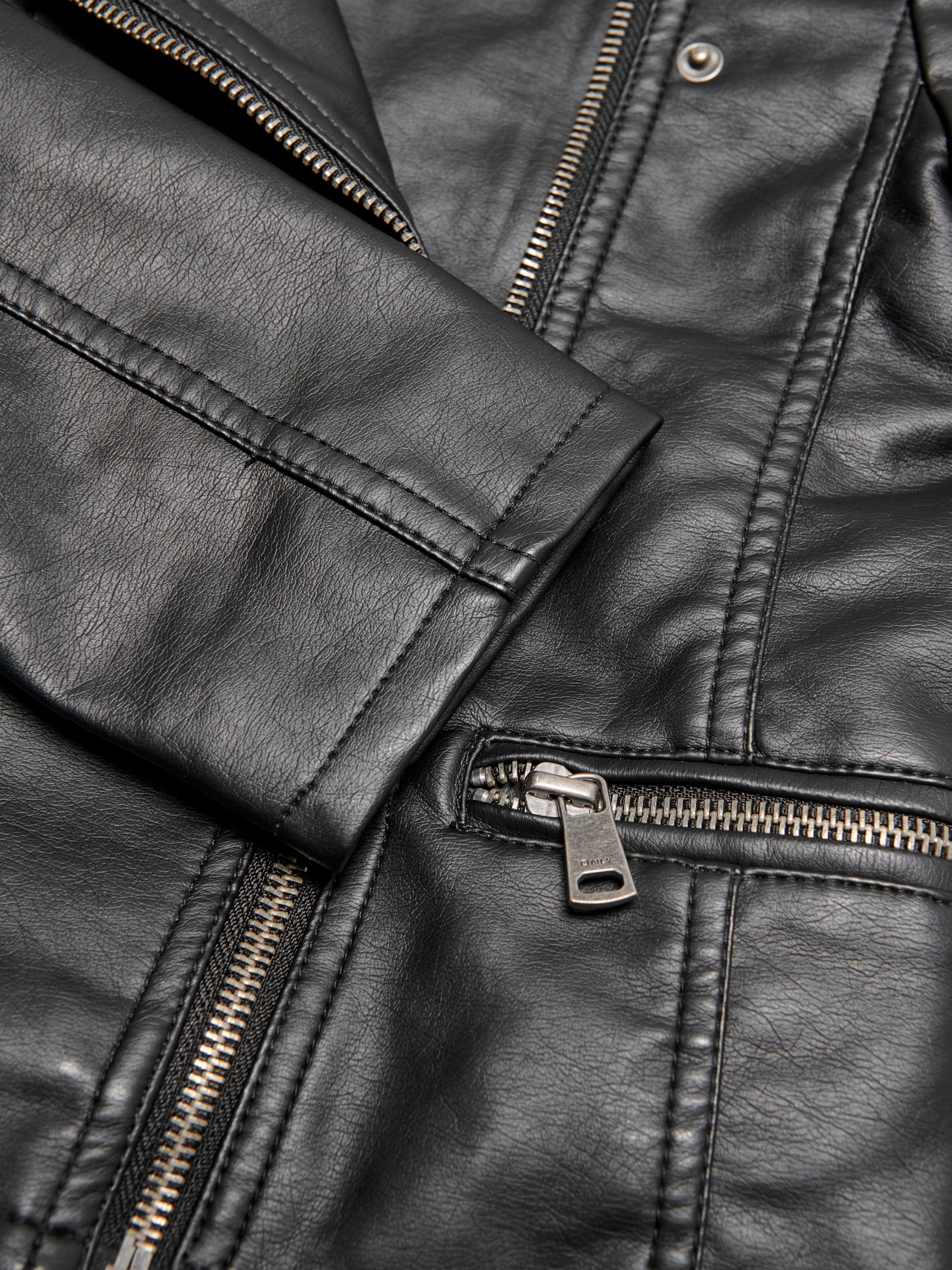ONLY Biker Faux Leather Jacket -Black - 15198182