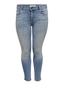 ONLY Curvy CarWilly Reg Ankle Skinny Fit Jeans -Light Blue Denim - 15198408
