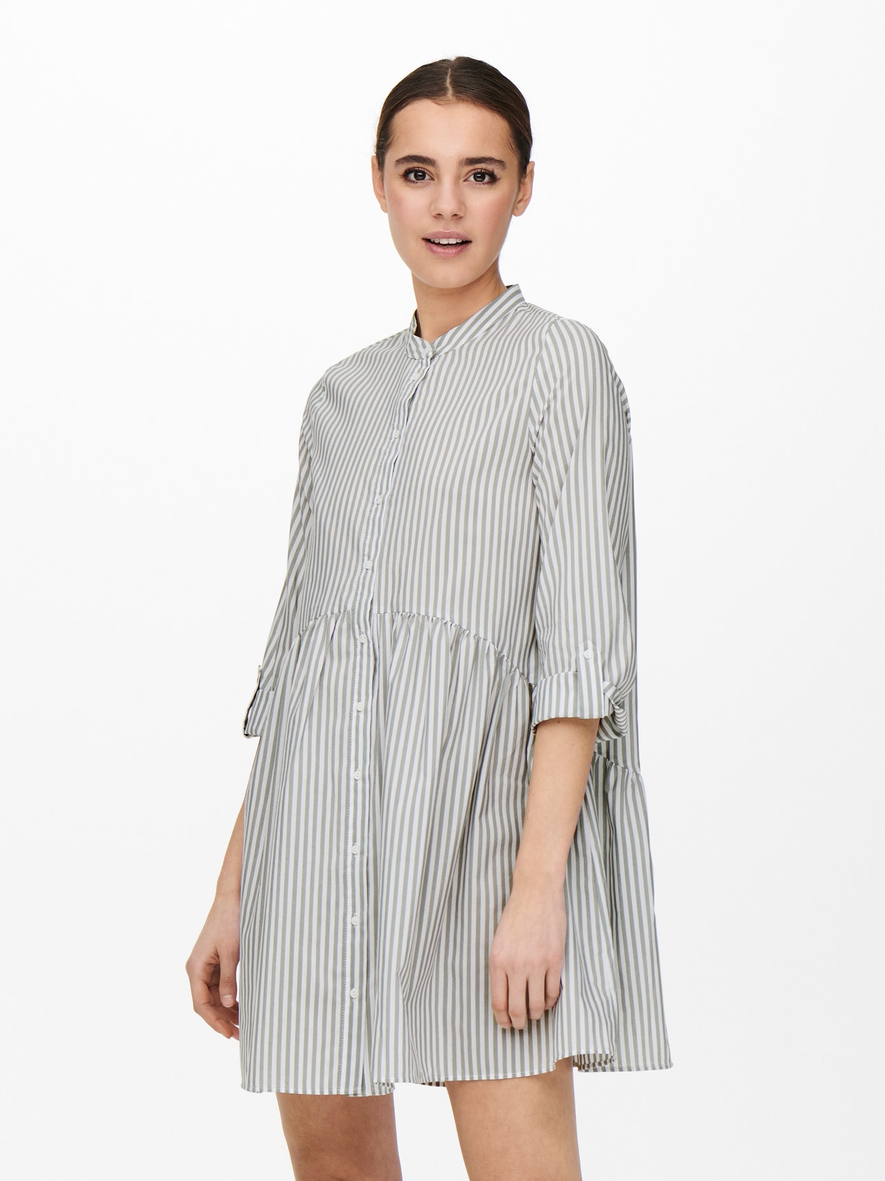 ONLY Striped Shirt dress -Cloud Dancer - 15198487
