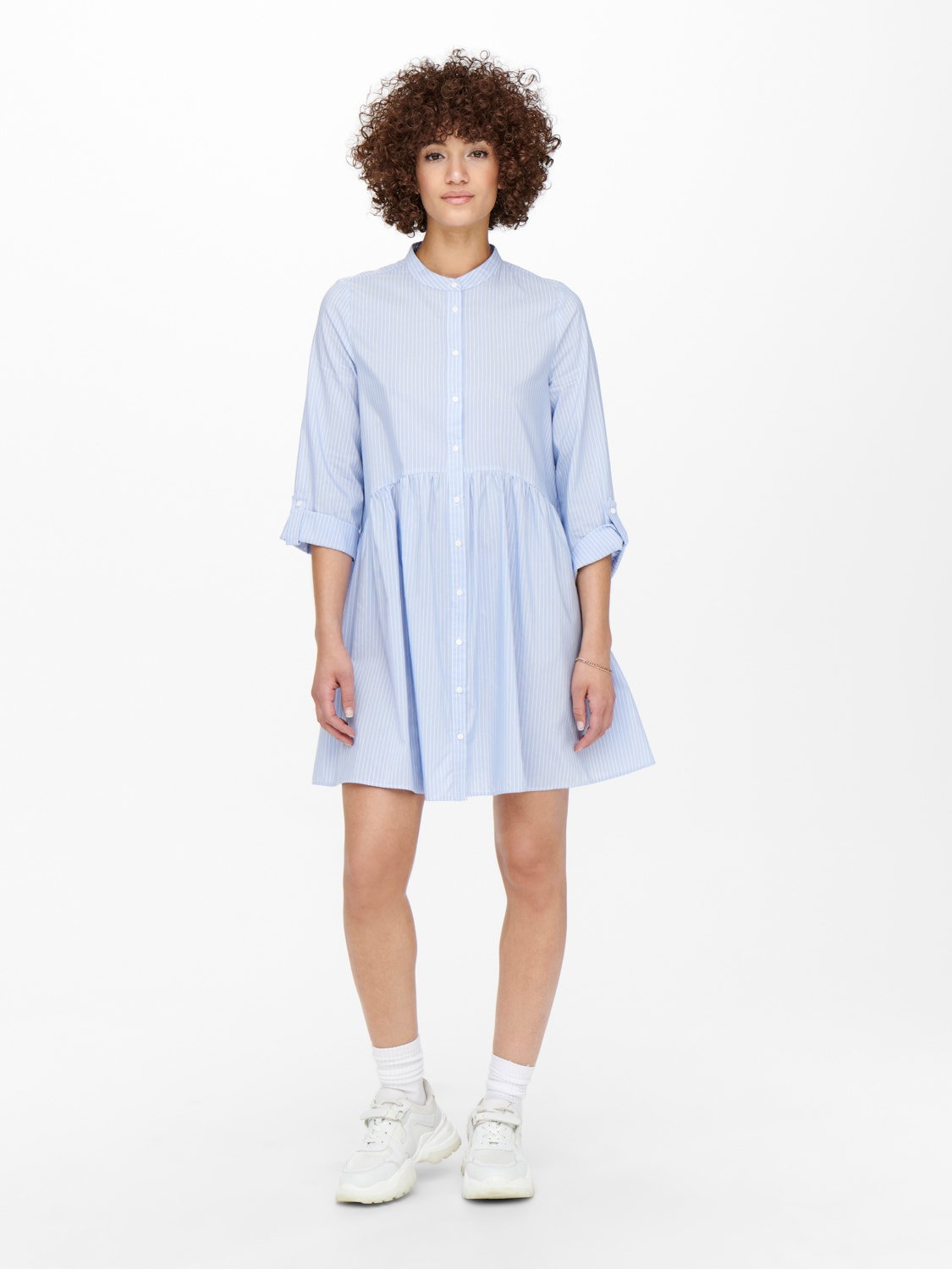 ONLY Striped Shirt dress -Blue Fog - 15198487