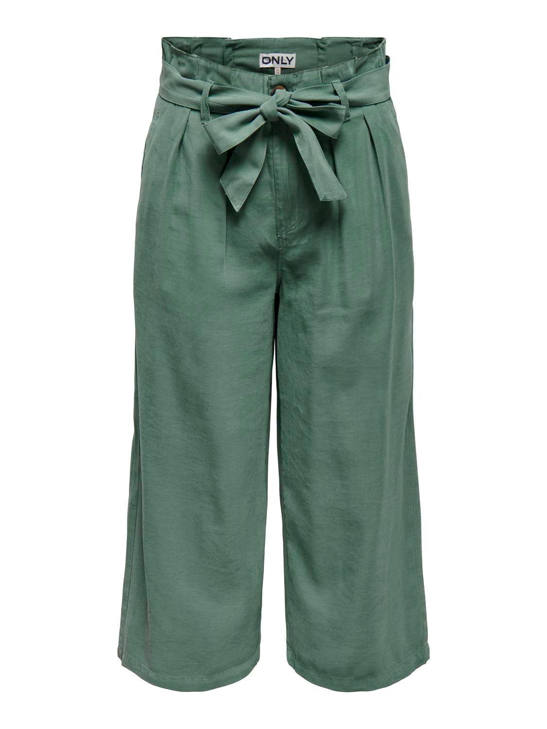 ONLY Loose Fit High waist Trousers -Dark Forest - 15198918