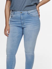 ONLY Curvy CarAugusta hw Skinny fit jeans -Light Blue Denim - 15199400