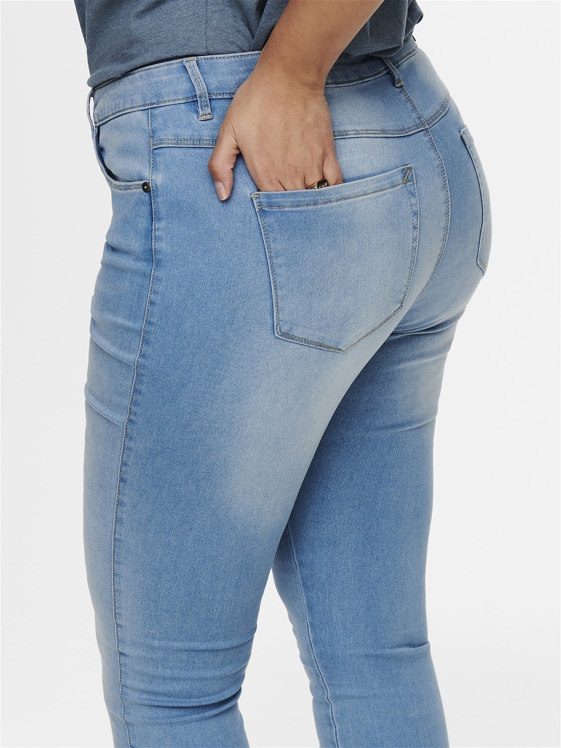 Curvy CarAugusta hw Skinny fit jeans | Light Blue | ONLY®