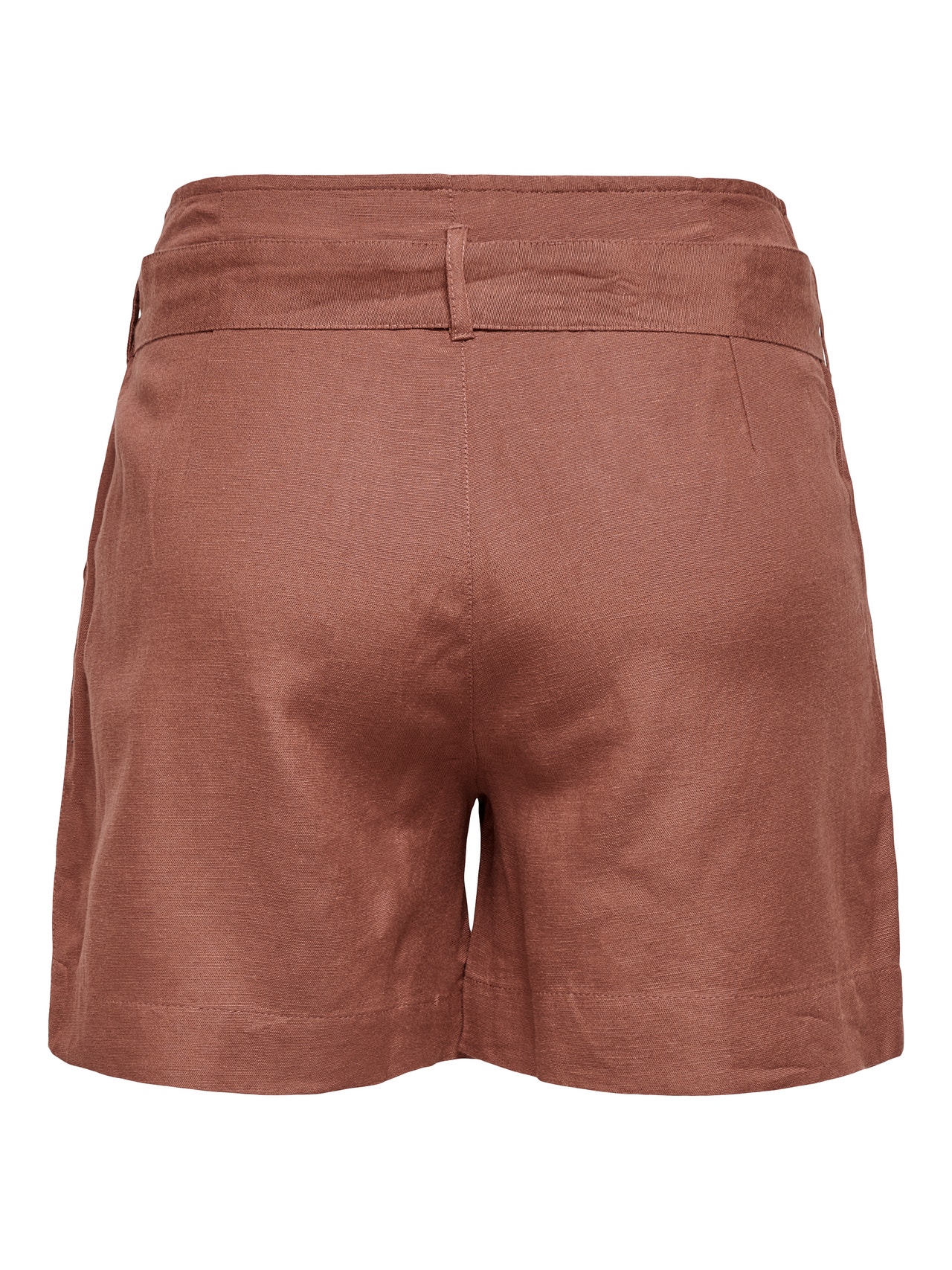 ONLY High waist belt Shorts -Apple Butter - 15199801