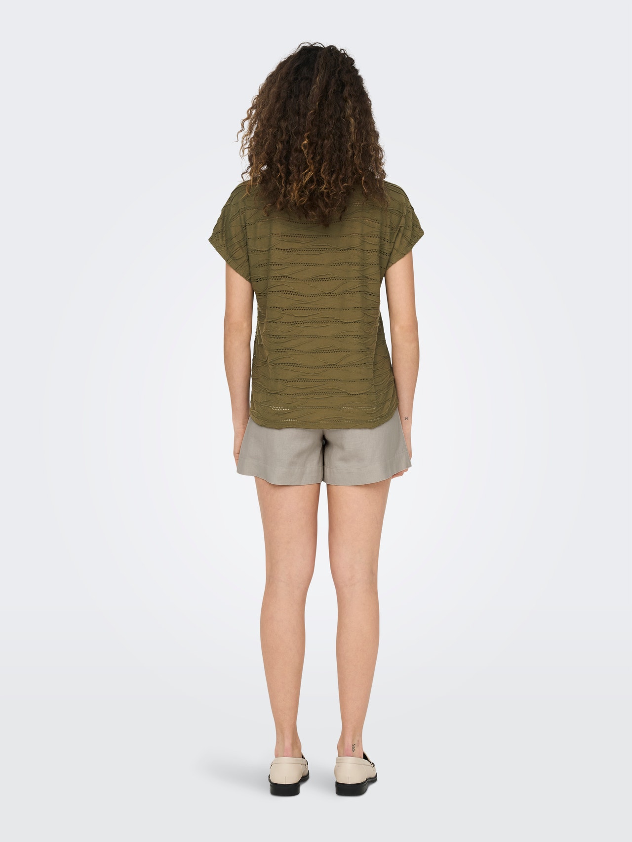 ONLY High-waist riem Shorts -Silver Lining - 15199801