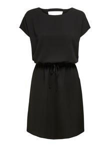 ONLY Vestido corto Corte regular Cuello redondo -Black - 15199990