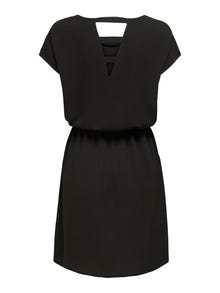 ONLY Vestido corto Corte regular Cuello redondo -Black - 15199990