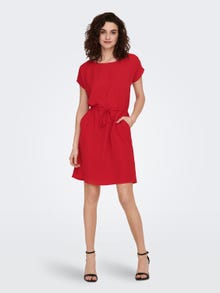 ONLY Vestido corto Corte regular Cuello redondo -Mars Red - 15199990