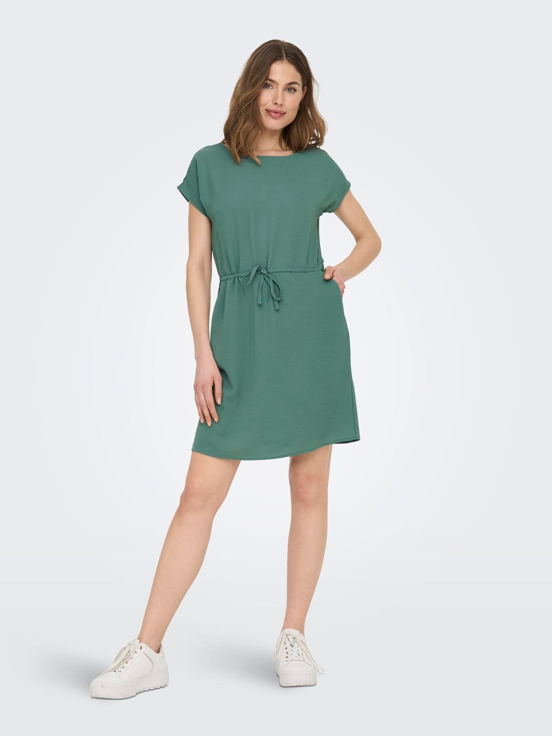ONLY Regular Fit O-Neck Short dress -Blue Spruce - 15199990