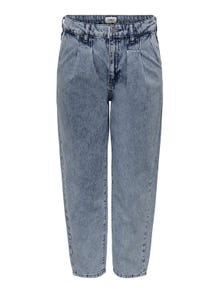 ONLY ONLHavana life hw carot cropped Straight fit jeans -Medium Blue Denim - 15200166