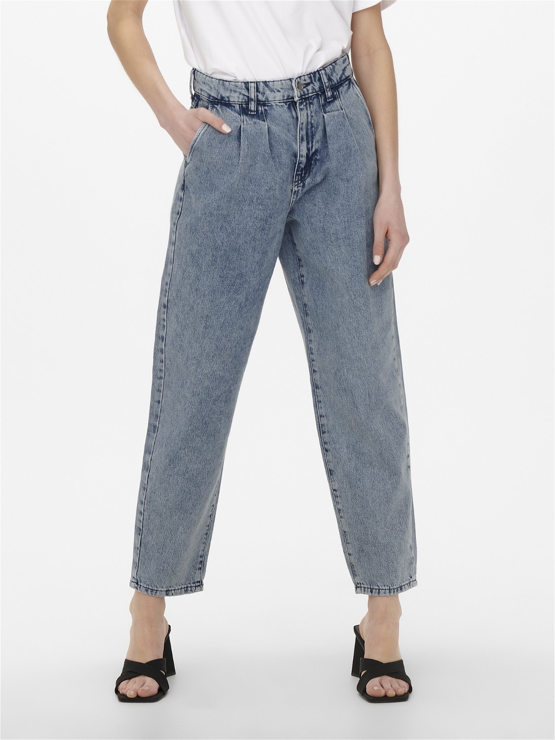 ONLY Jeans Carrot Fit Taille haute -Medium Blue Denim - 15200166