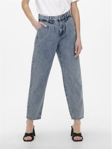ONLY Karotte Hohe Taille Jeans -Medium Blue Denim - 15200166